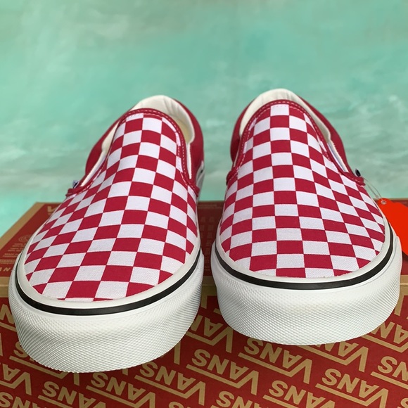 Vans Classic Slip On Checkerboard Cerise/Trwht Men - Picture 8 of 12